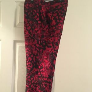 Men's red & black dress pants